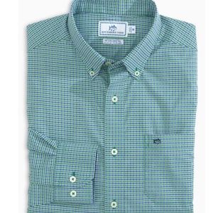 NWT SOUTHERN TIDE MINICHECK BRRR INTERCOASTAL PERFORMANCE SPORT SHIRT TURF S
